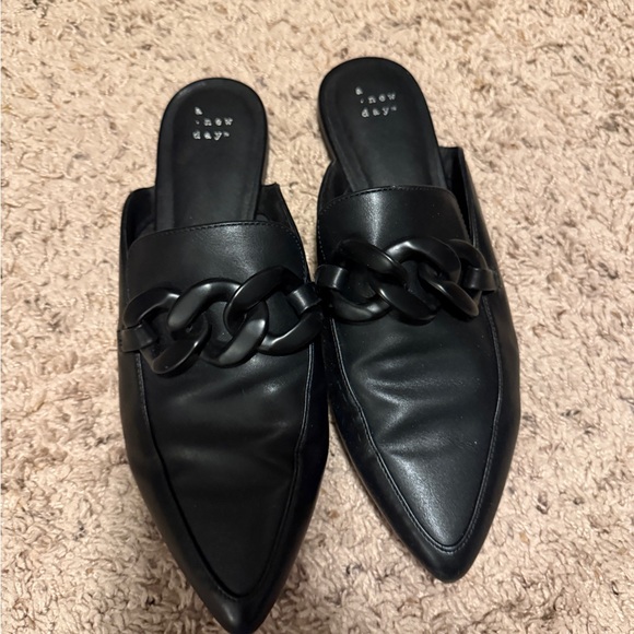 a new day Shoes - A New Day Black Chain Detail Mules